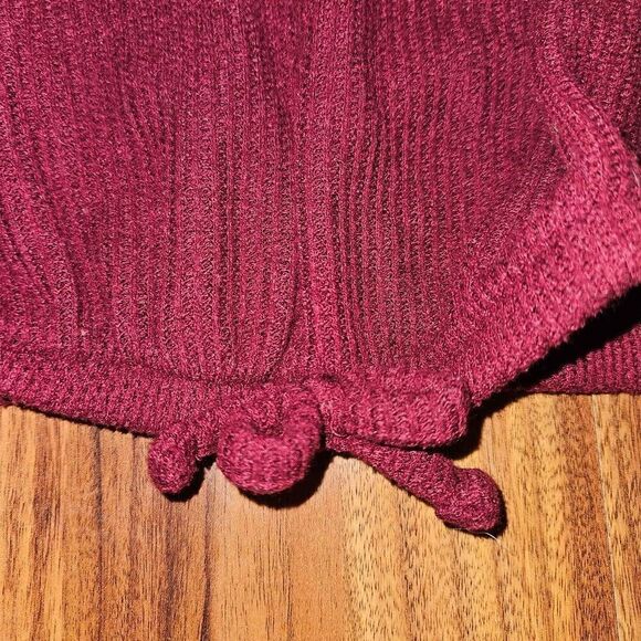 6 for $25 🎃 Cat & Jack Burgundy Soft Waffle Knit Top Baby Size 18 Months - Picture 2 of 5